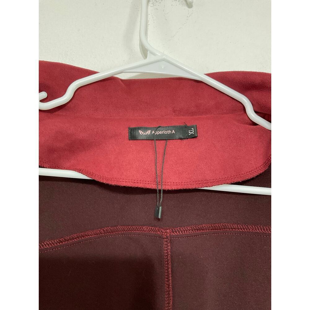 Faux Suede Moto Jacket Red Jacket Women’s Size X-Large Zip Front Stretch - Picture 5 of 6